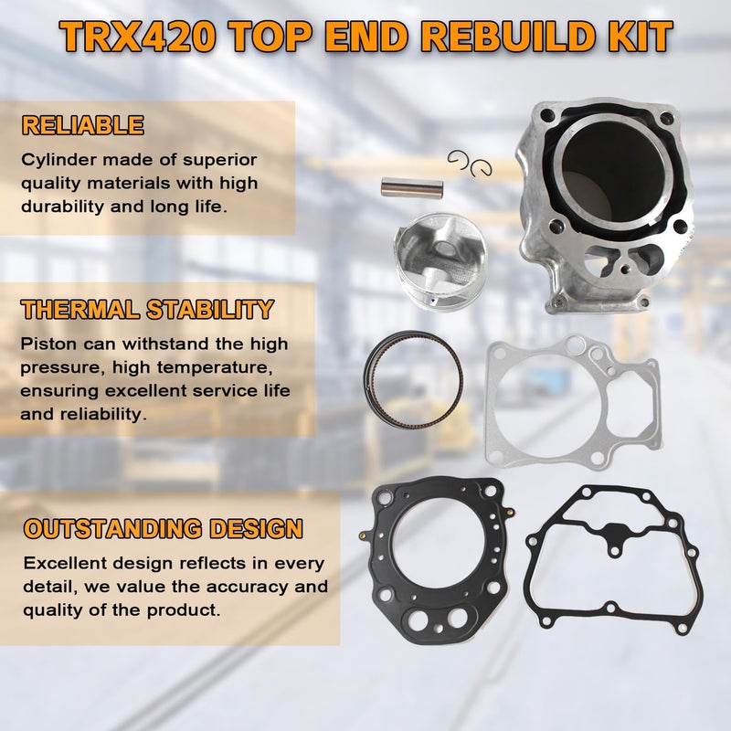 PANGOLIN 86.5mm Cylinder Piston Gasket Top End Rebuild Kit for Honda Rancher 420 TRX420 2007-2018, Replace 12100-HP7-A00 12100-HP5-600 - Image 5